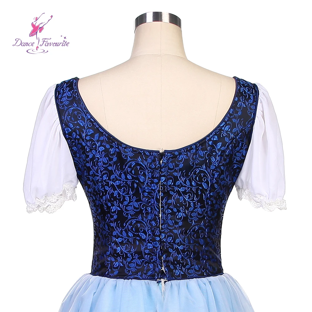 B20011 Navy Blue Top Bodice with Light Blue tulle Long Romantic Ballet Tutu Gessile Ballet Tutu