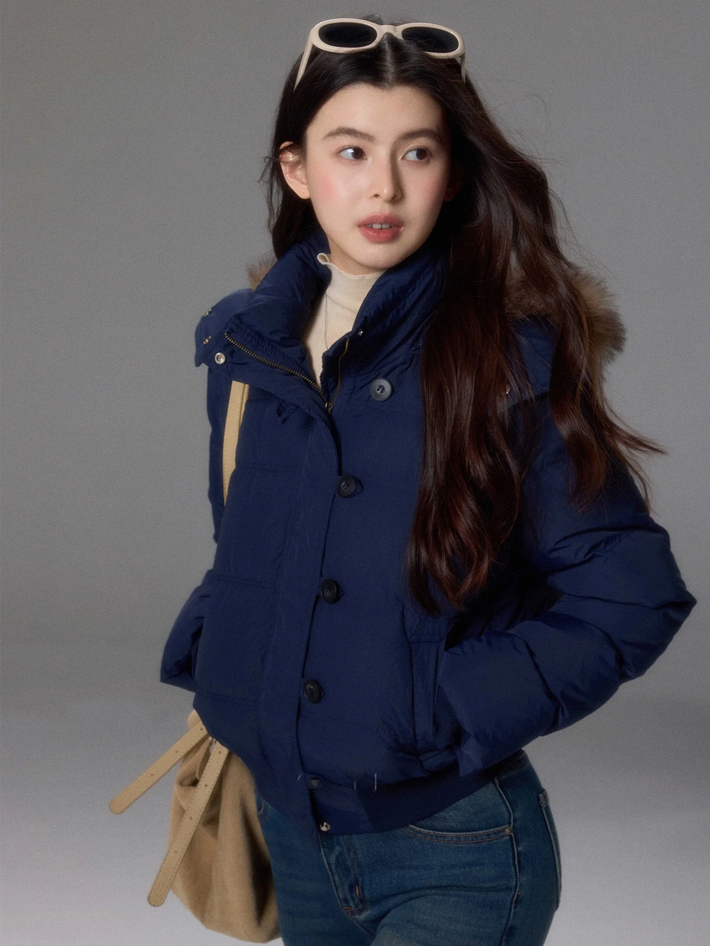 

Ele ort Hooded Du down Jaet Women's Thiened Warm Coat Sli Slim Fit Casual Sle Zipper Closure Commute Daily