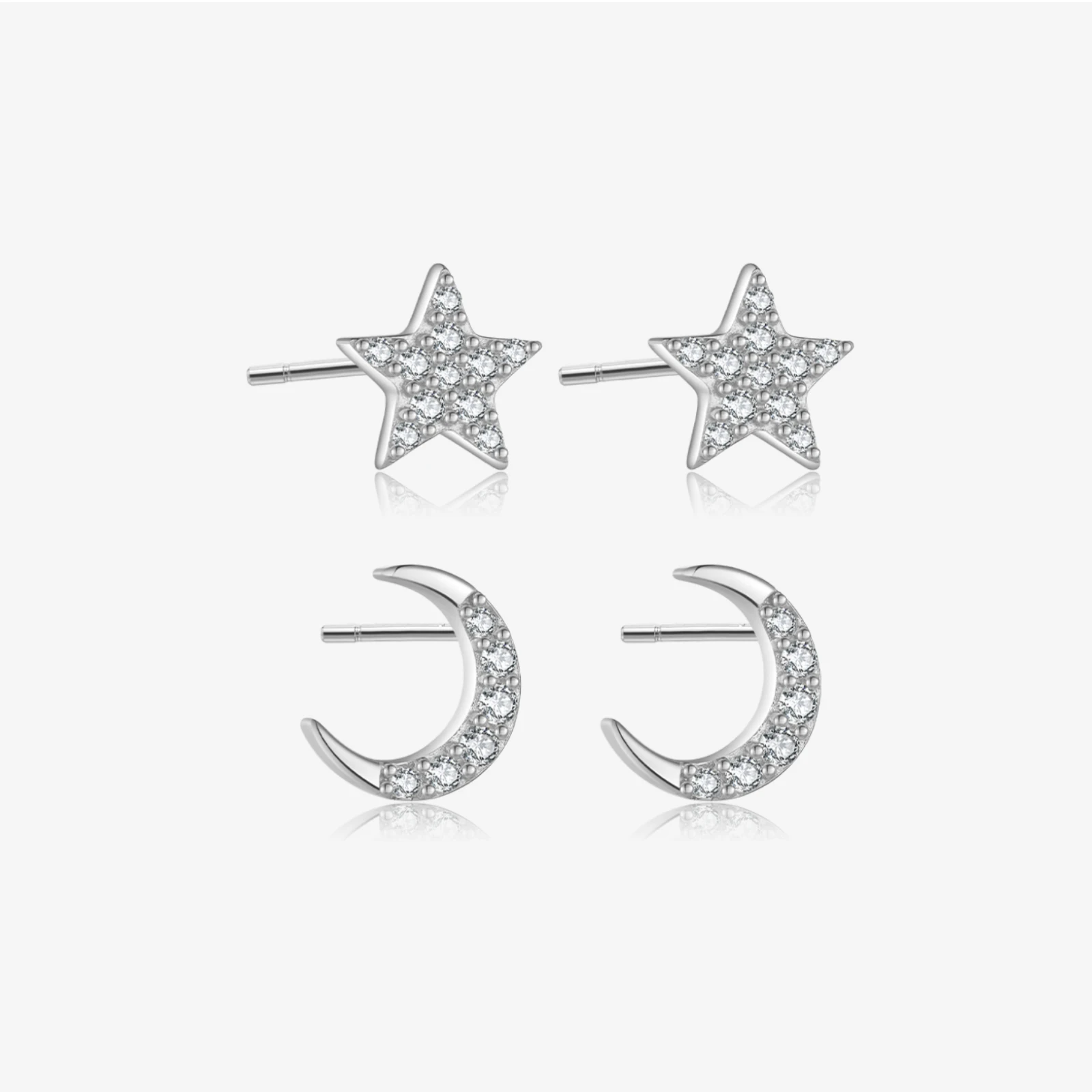 

VEWANT 100% стерлингового серебра 925 пробы со звездой и луной, серьги-гвоздики для пирсинга, зажимы для сережек 2025, женские свадебные милые модные ювелирные изделия