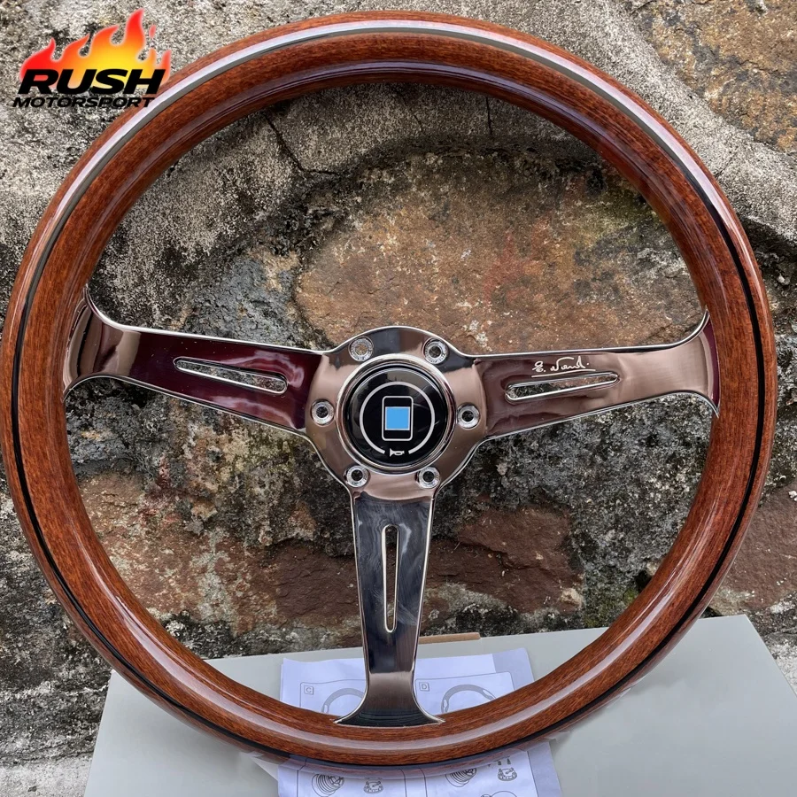 

358MM Classic Steering Wheel Wood Grain Vintage Sport Steering Wheel PC-ST54