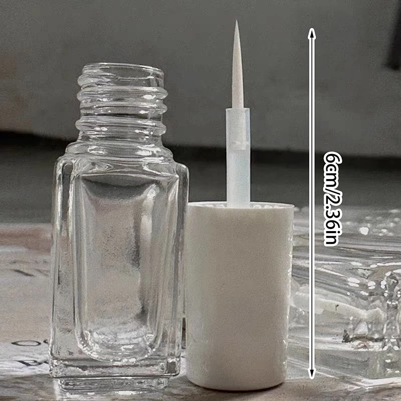 5ML Transparent Glass Bottle Empty Bottle Nail Polish Bottle Essential Oil Container With Draw Line Brush Cap Refillable Bottle