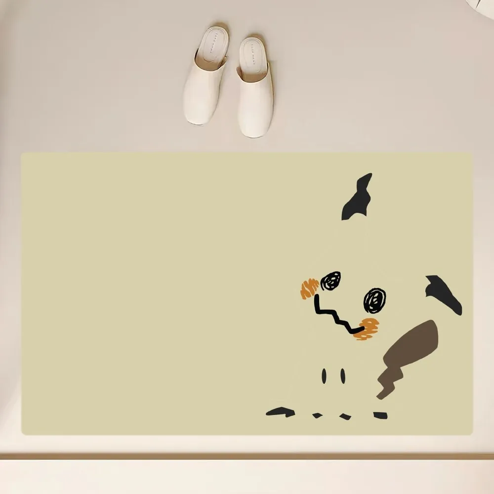 MINISO Pokémon Mimikyu Floor Mat Anti-Slip Bathroom Kitchen Bedroom Living Room Entrance Rug Home Decor