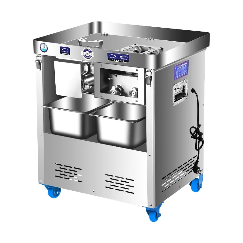 Stainless steel high-power electric enema minced meat integrated, fully automatic multi-functional large commercial meat grinder