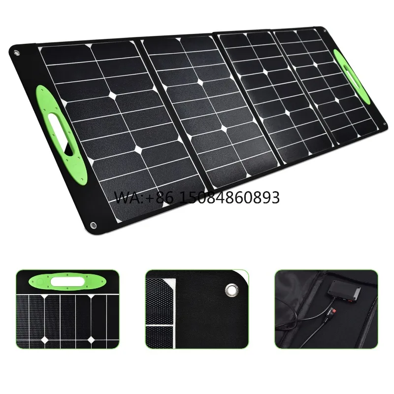 150W Waterproof Foldable Solar Bag Outdoor Camping Hiking USB Portable Phone Power Bank Fast Charging Panel