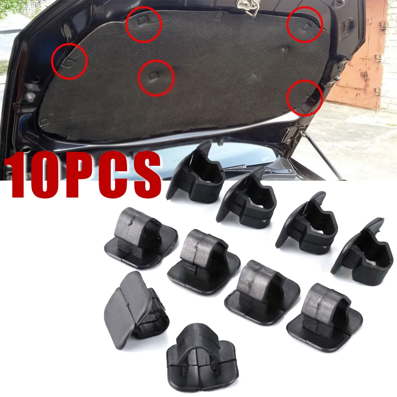 10pcs Car Hood Bonnet Insulation Clips Rivet Retainer 1H5863849A01C for VW Polo Tiguan Passat B5 B6 SEAT Leon 2 Skoda Octavia 2