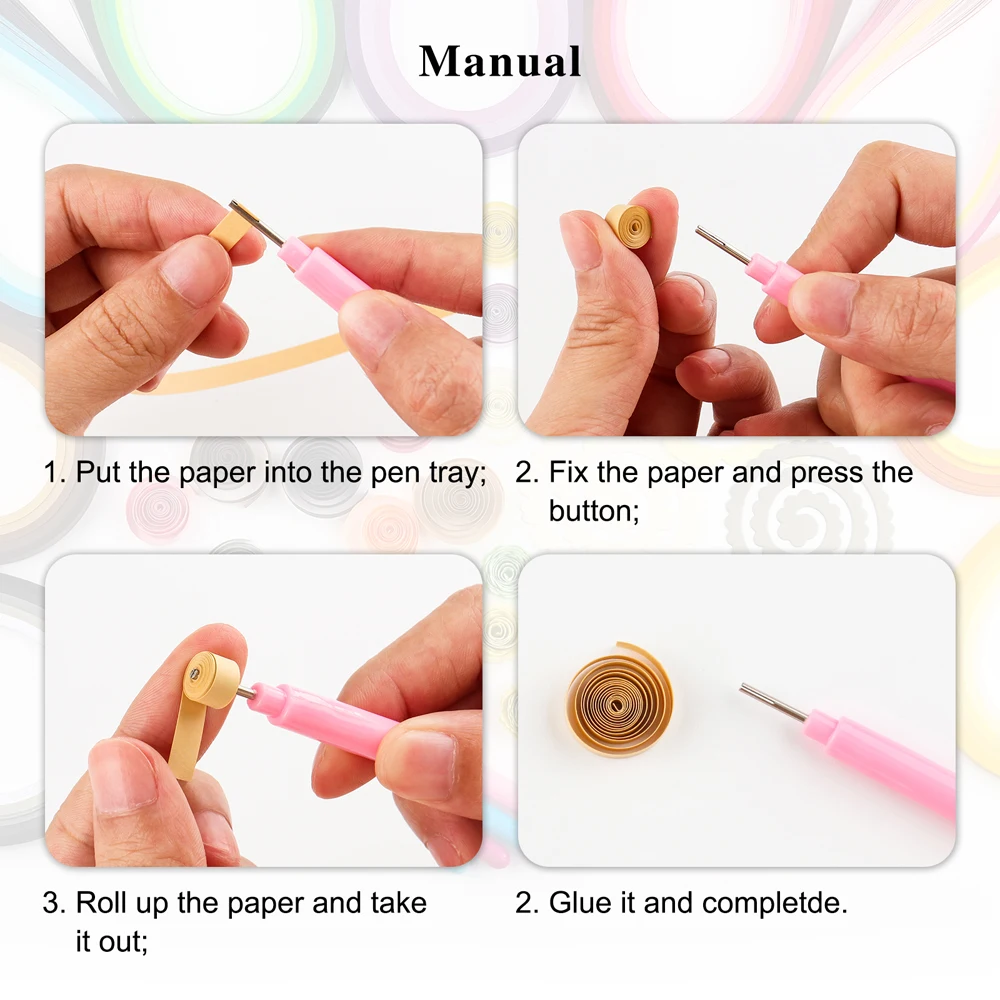 Ensemble de bandes de papier Quilling colorées, stylo à friser, outil de scrapbooking fait à la main, bricolage d'art pour enfants, 100 pièces par paquet, 2025