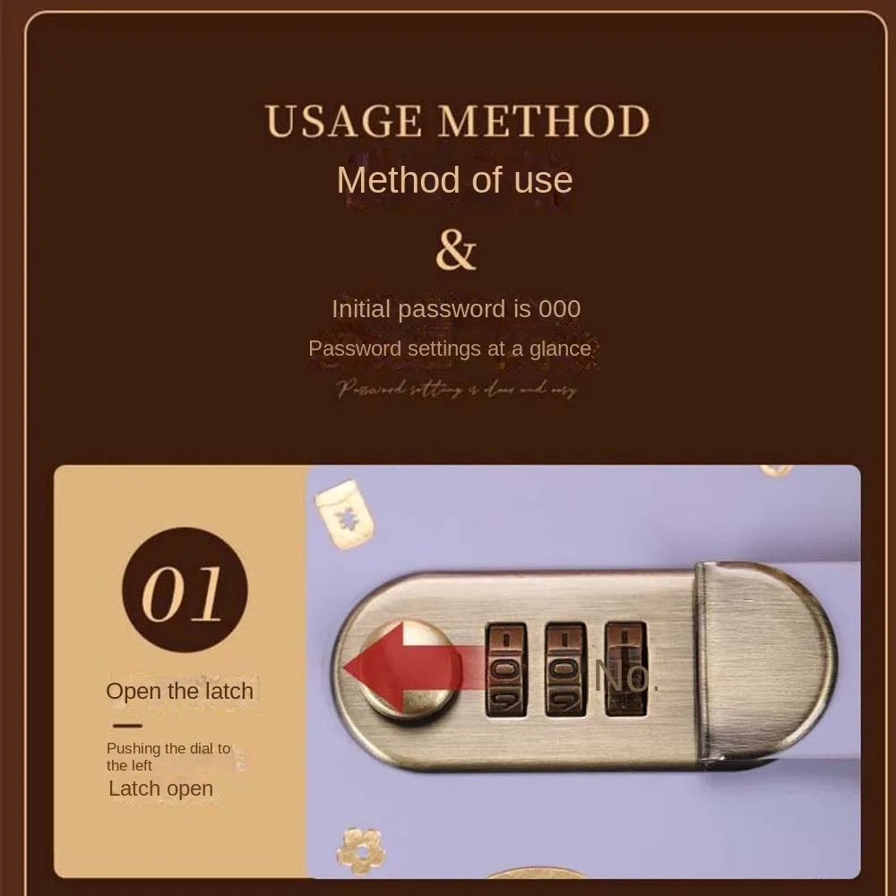 With Password Lock Saving Money Binder Wallet Storage Handbook Planner Organizer Cash Envelopes 50Sheets Budget Binder with Lock