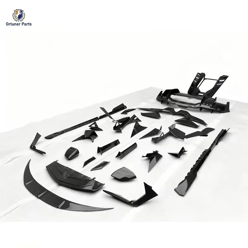 JT New Dry Carbon Fiber Screw-On Exhaust Body Kit For Lamborghini Aventador Revuelto Hard Top 2023- Front/Rear Lip Side Skirt