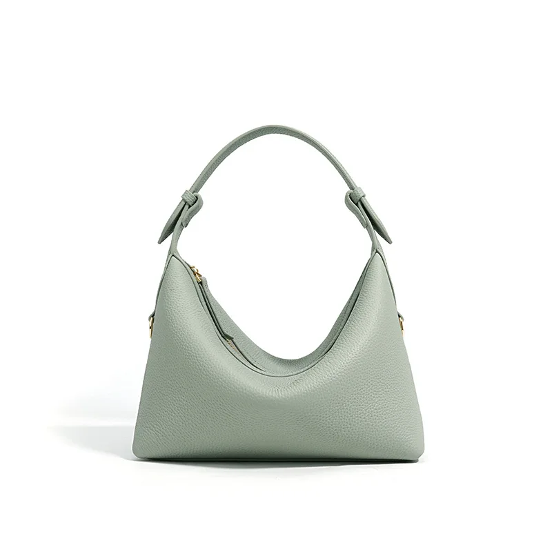 Female crossbody dumpling bag with cowhide temperament, light luxury and versatile small handbag, office worker high-end handbag