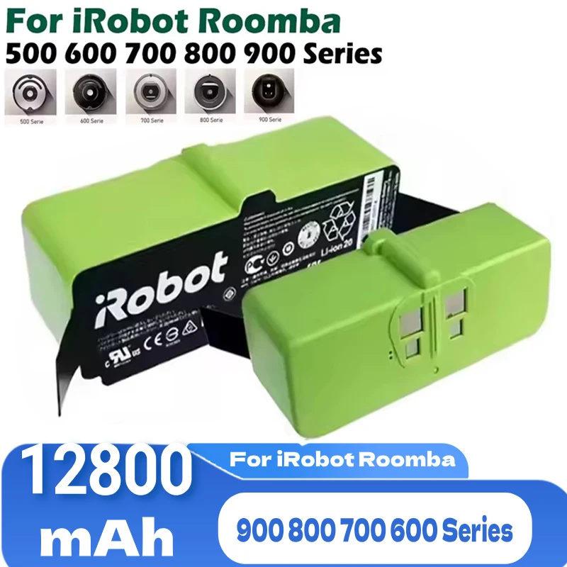 Batería de iones de litio de 12800mAh para iRobot Roomba Cleaner 900 800 700 600 Series 960 980 981 965 895 605 692 690 681 675 890 891