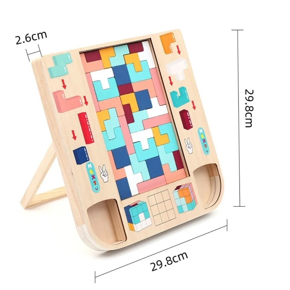 الملونة خشبية ثلاثية الأبعاد الألغاز الذكاء ثلاثي الأبعاد بانوراما تانجرام المنطق التدريب مونتيسوري الروسية اللبنات لعبة