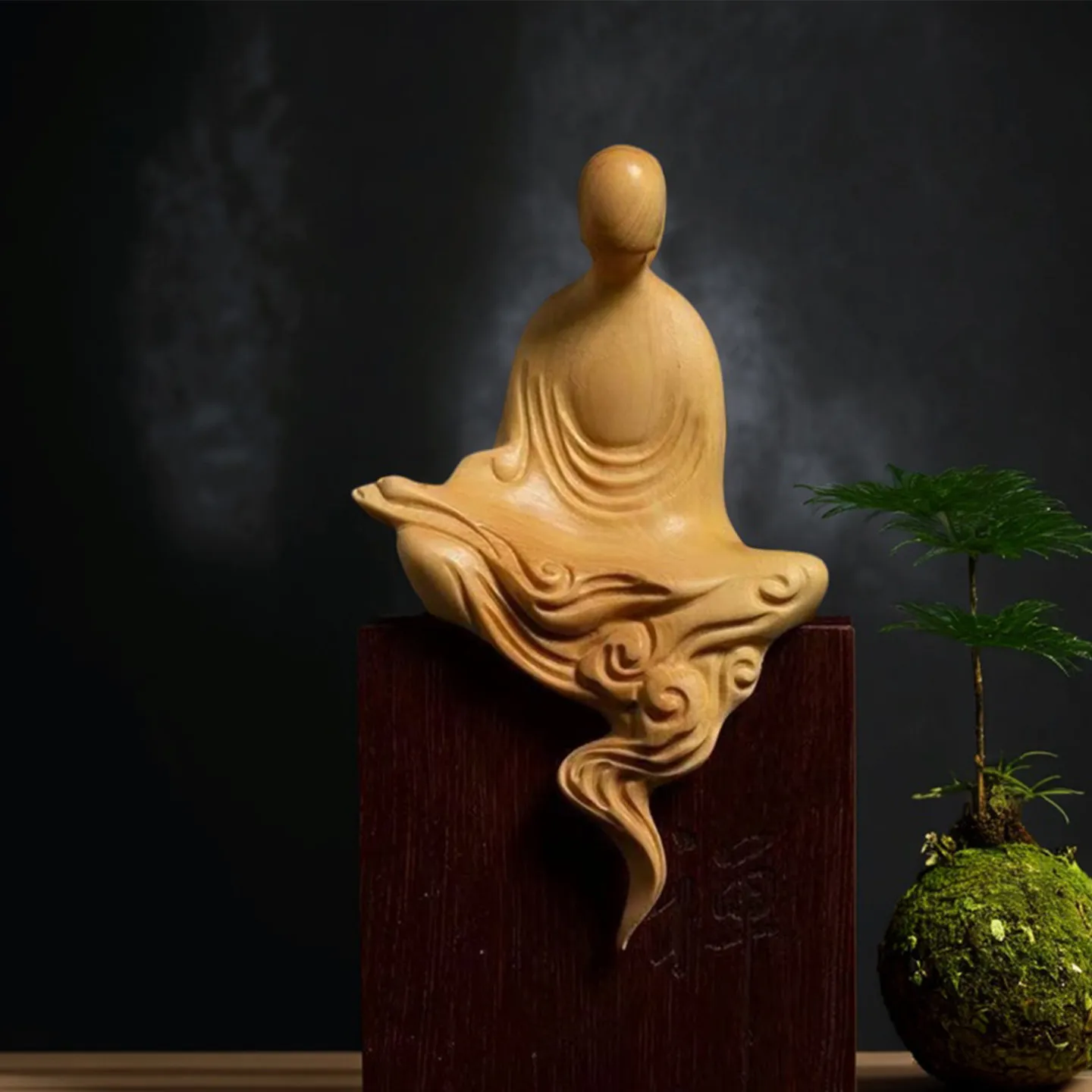 

Cz thuja hanging auspicious clouds formless buddha ornaments solid wood carving home crafts cultural toys statues worship
