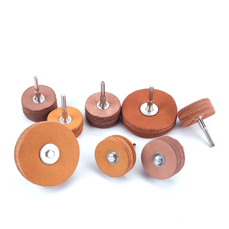 Thickened Leather Polishing Wheel Leather Grinding Head with Handle Polishing Wheel Jade Polishing Gold and Silver Jew