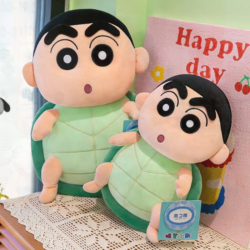 Crayon Shin-chan Plush Toy Shin-chan with Turtle Shell Stuffed Doll Soft Crayon Shinchan Figure Throw Pillow Collectible Gift