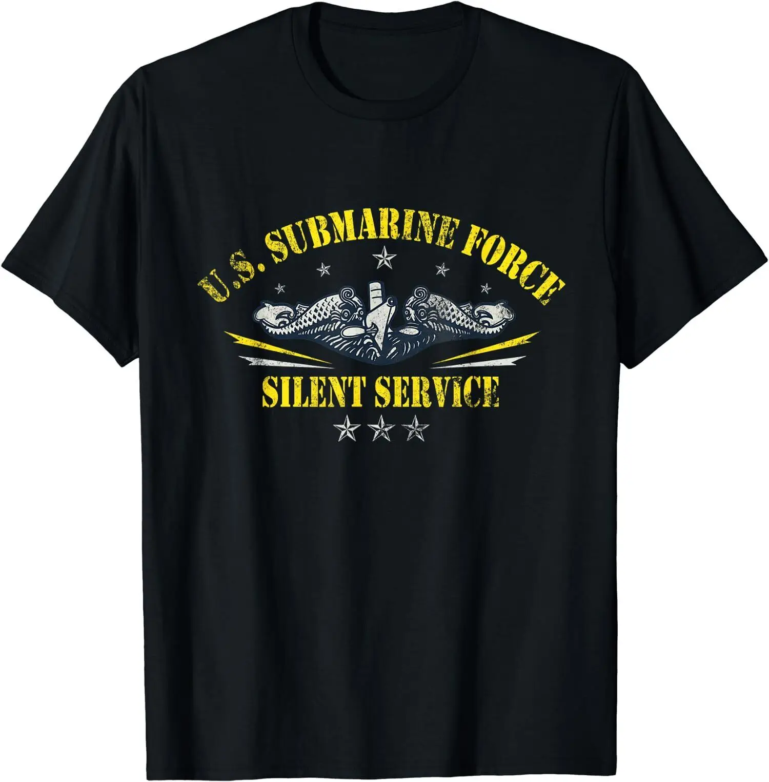 T-Shirt Fostiendra c Veteran de la Force sous-marine américaine, bleu marine, service silencieux