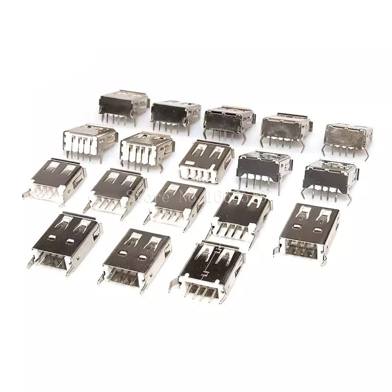 10PCS USB 2.0 4Pin A Type Female Socket Connector G54 2 feet 90 degree Data Transmission Charging