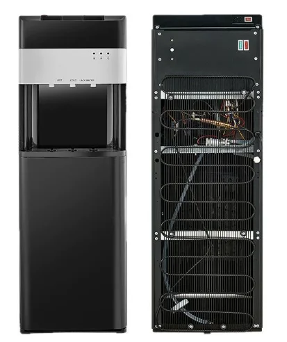 موزع مياه ساخن وبارد مع خزانة تخزين، مبيت بلاستيكي، توزيع المياه الساخنة والباردة، موزع مياه كهربائي لسطح المكتب