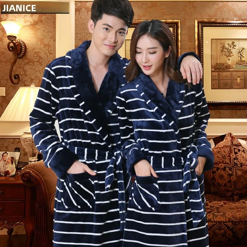 peignoirs-en-flanelle-pour-couples-robes-en-polaire-corail-pour-femmes-kimonos-pour-hommes-vetements-de-nuit-rayes-d'hiver-grande-taille-vetements-d'interieur-longs-et-epais-de-luxe