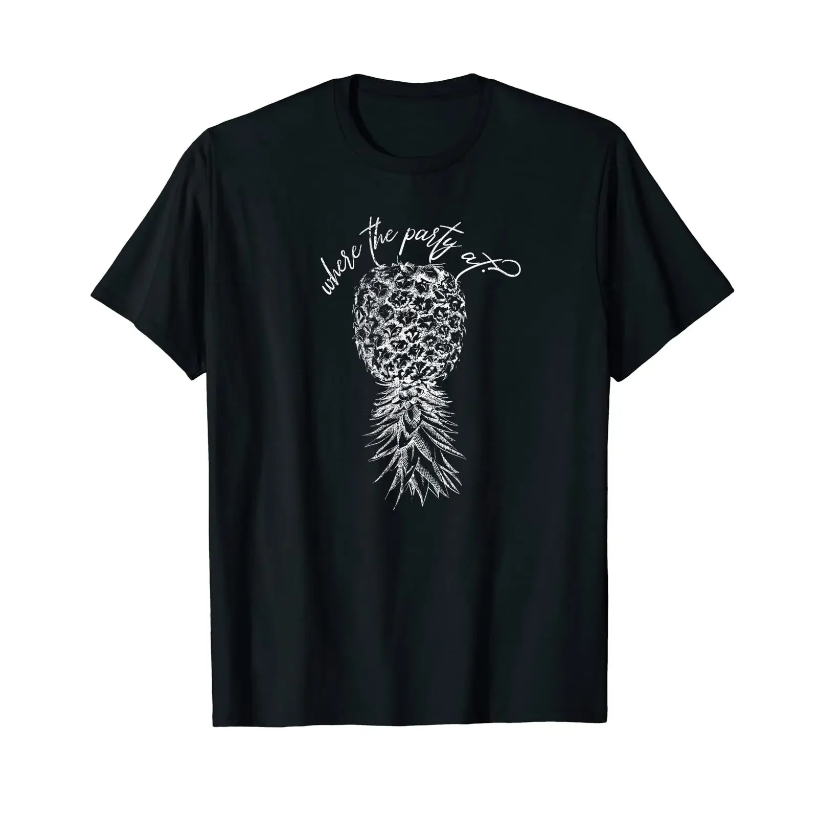 Inverted Pineapple Where Party Funny Swinger T Shirt black s vintage Washed Casual homme Comfortable Slightly designer clothes