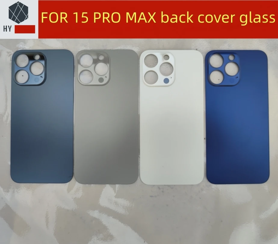 back cover glass For Iphone 15 Pro Max / 15 Pro Big Hole Back Battery Cover Rear Panel Door Housing Case Repair Parts image 2
