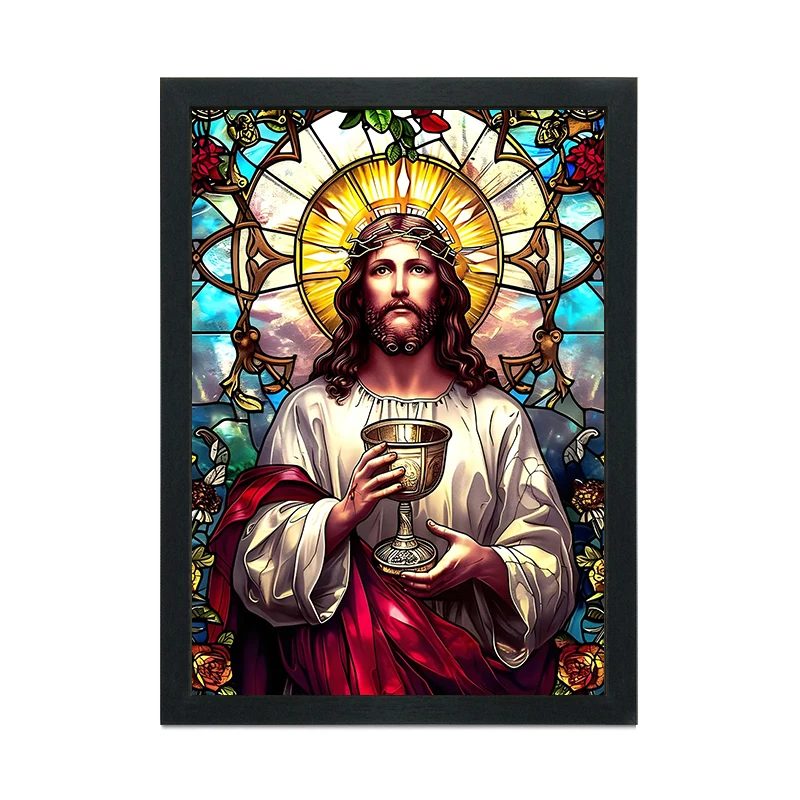 

A4 Black Photo Frame Canvas Poster with Frame Jesus Christianity Buddhism Hinduism Posters Home Decor Poster and Prints