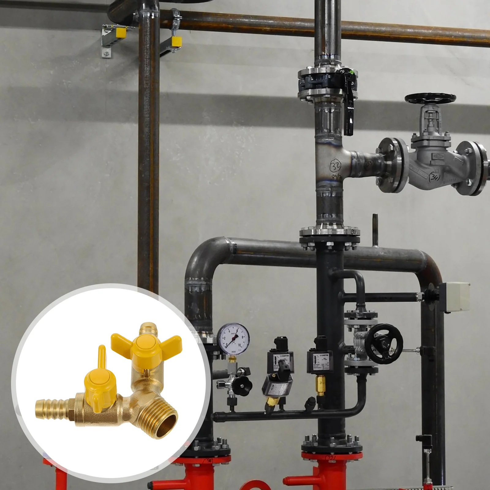 

1pc Dn15-12Mm Brass Ball Valve 3-Way Gas Switch Y-Type Dual Control For Pneumatic Systems Practical Pipe Fitting Equipment