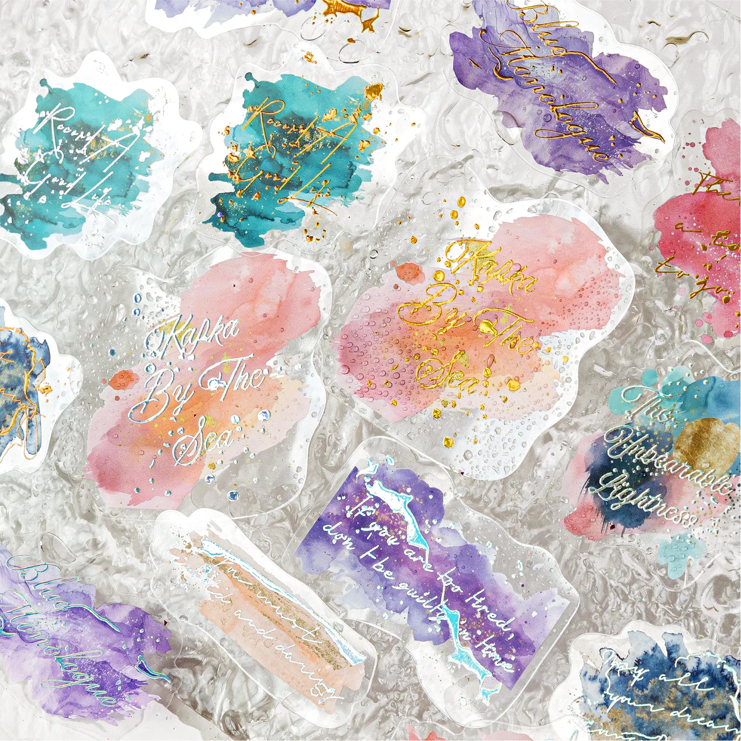 20 sheet Flash smudging marks Stickers Decorative Scrapbooking Collage Materials Vintage Gates Decals for Journal Craft Making