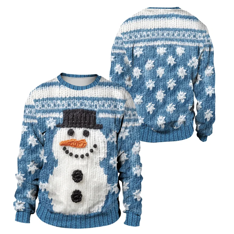 Lelijke kerst nep trui unisex mannen vrouwen voor vakantie kerstman kat elf kerst grappige nep haar trui herfst winter blouses