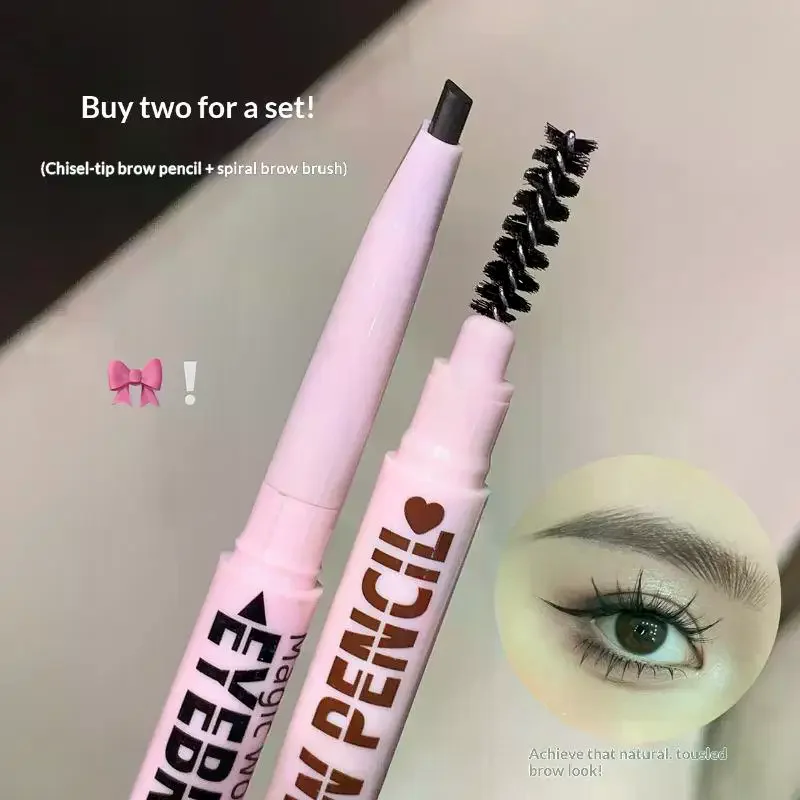 2 In1 Eyebrow Pencil with Tattoo Brush Long Lasting Waterproof Smudge-proof Cosmetic for Women Daily Makeup 2 In1 Dual-ended Ey