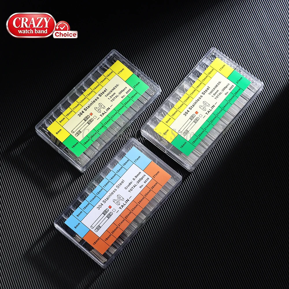 304 Stainless Steel Watch Band Strap 0.9/1mm 1.2mm Thickness Bracelet Friction Bar Link Pins Replace Part Watch Repair Accessory