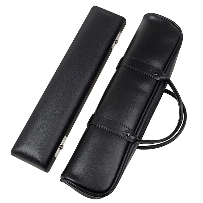 

16-Hole High-End Flute Bag Black Leather Flute Bag Flute Box Flute PVC Leather Box Set Woodwind Instrument Supplies Parts