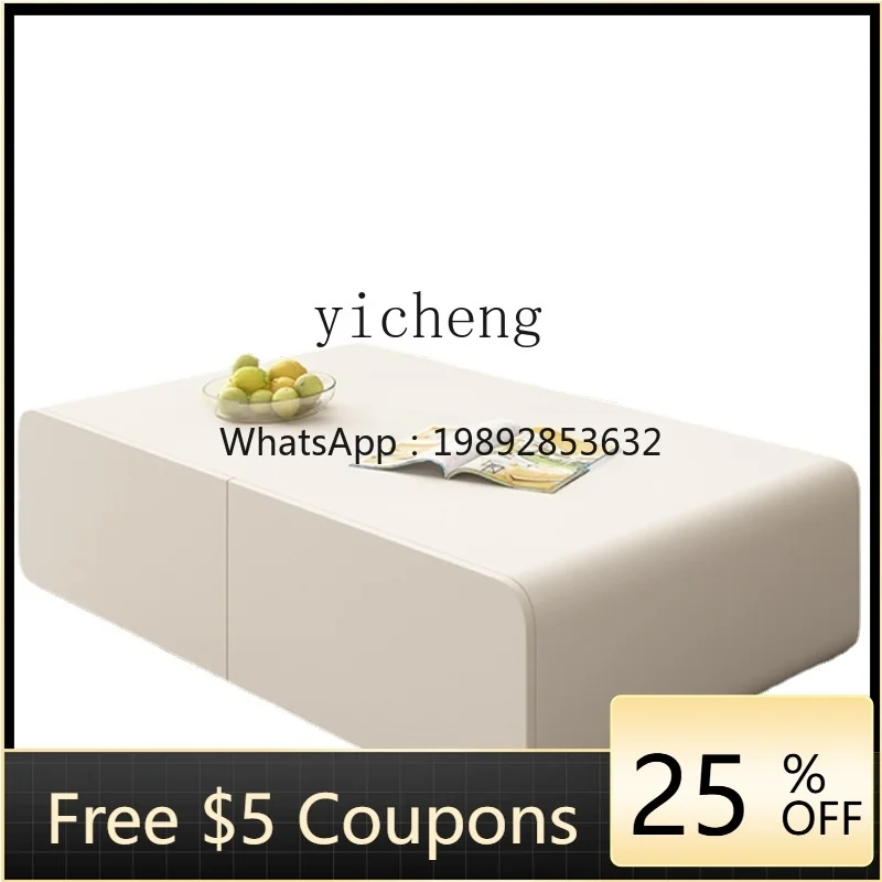 

ZXl Stone Plate Coffee Table TV Cabinet Combination Small Apartment Simple Modern New Coffee Table