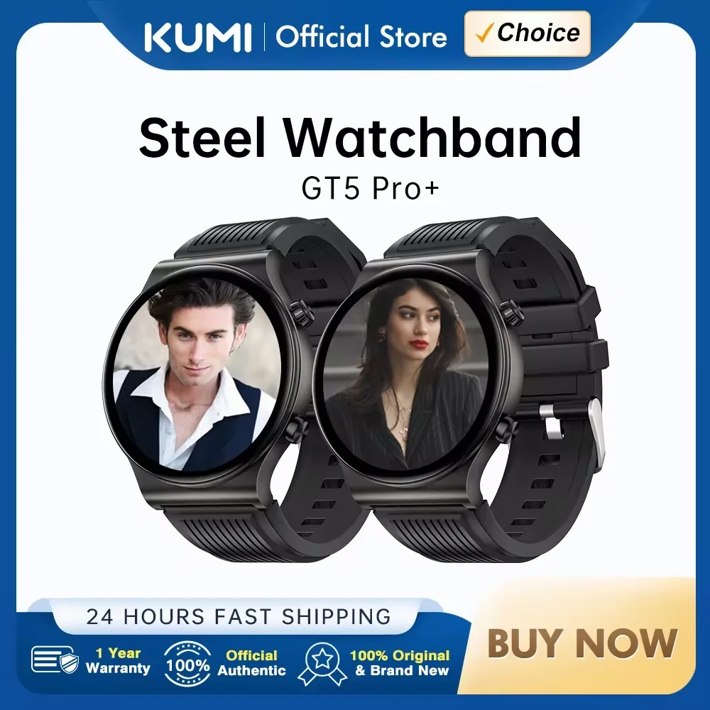 World Premiere KUMI GT5 Pro+ Smart Watch 1.39 Inch HD Screen 270+ Exquisite Dial 20 Days Long Standby Bluetooth Call IP68