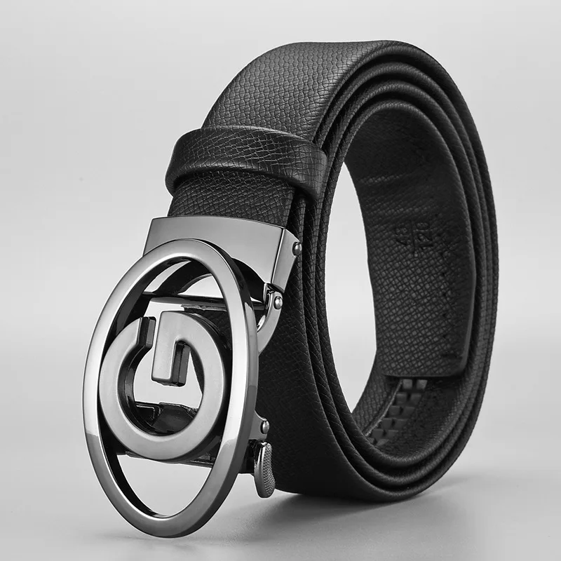 

Men Belt New Men's Two-layer Cow Leather Belt 100% Genuine Leather 3.5cm Business Casual Automatic Buckle Belt for Men 110-130cm