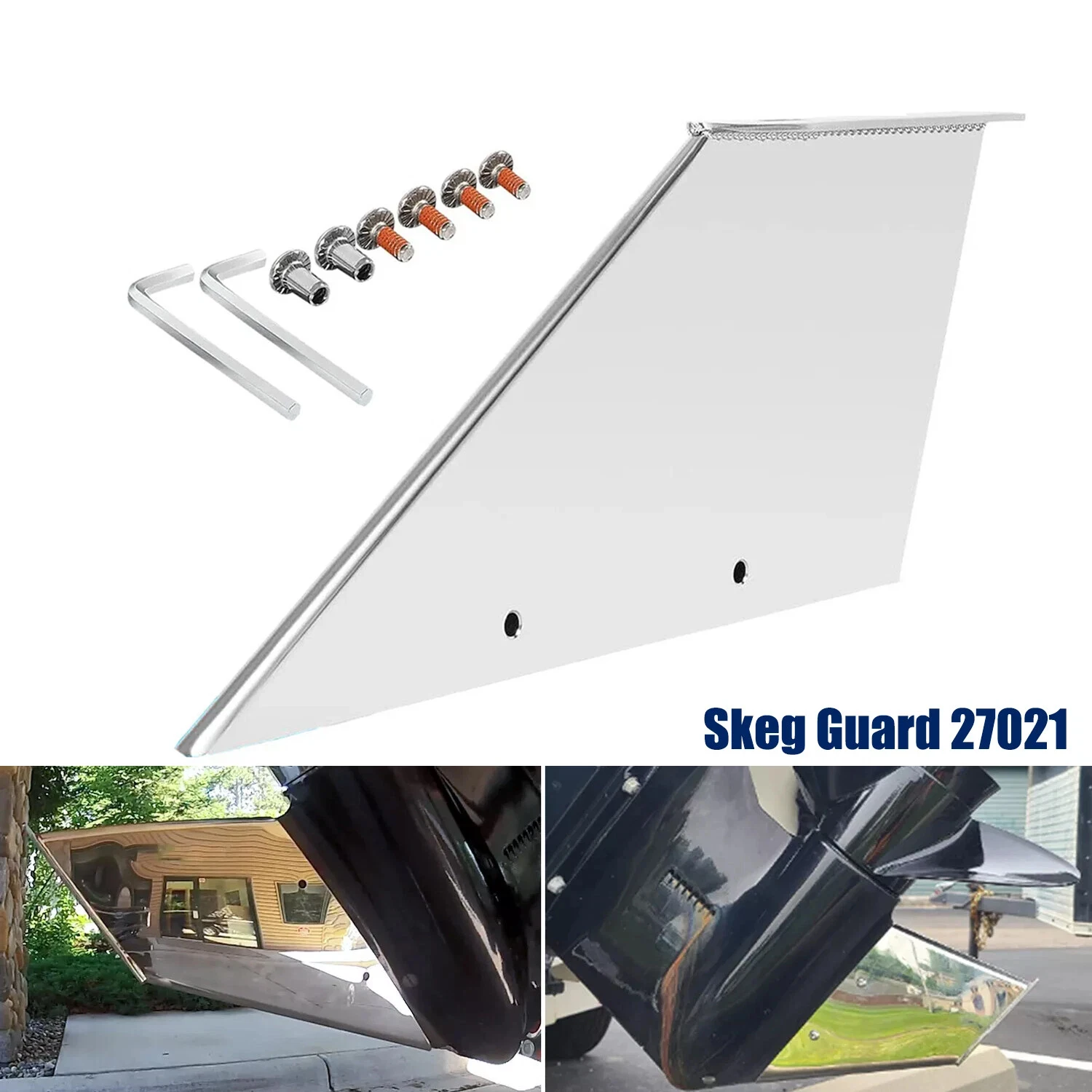 YMT 27021 Skeg Guard Safe-Skeg Protector for Mercruiser Alpha 1 1985-1990 Steel Skeg Repair Skeg Equipment with Drain Hole