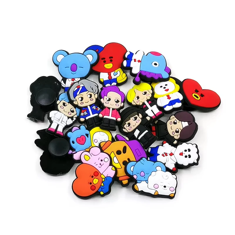 7-240PCS Kawaii cartoon Shoes Charms DIY PVC Shoe Bag  Accessories For Bookworm Wristband Pendant Decoration Kids Xmas Gifts