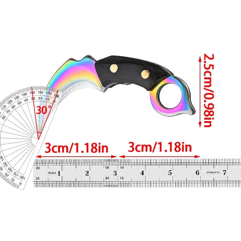 Mini Knife Keychain Pocket Knife Stainless Steel Portable Fixed Blade Multi EDC Tool，Outdoor Camping Tactical Survival Peeler