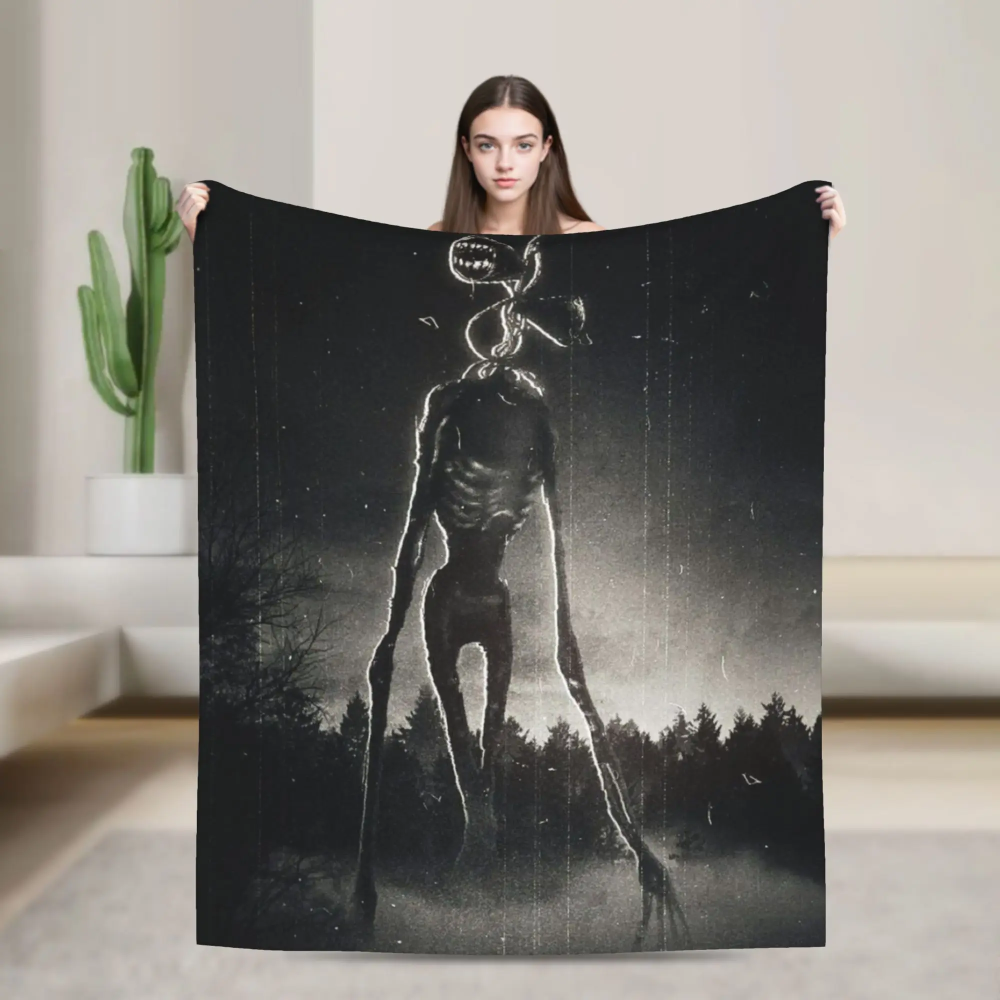 Siren Head In Dark Forest Blankets Super Soft Flannel Comfort Gifts  Throw Blankets Bedding Throws
