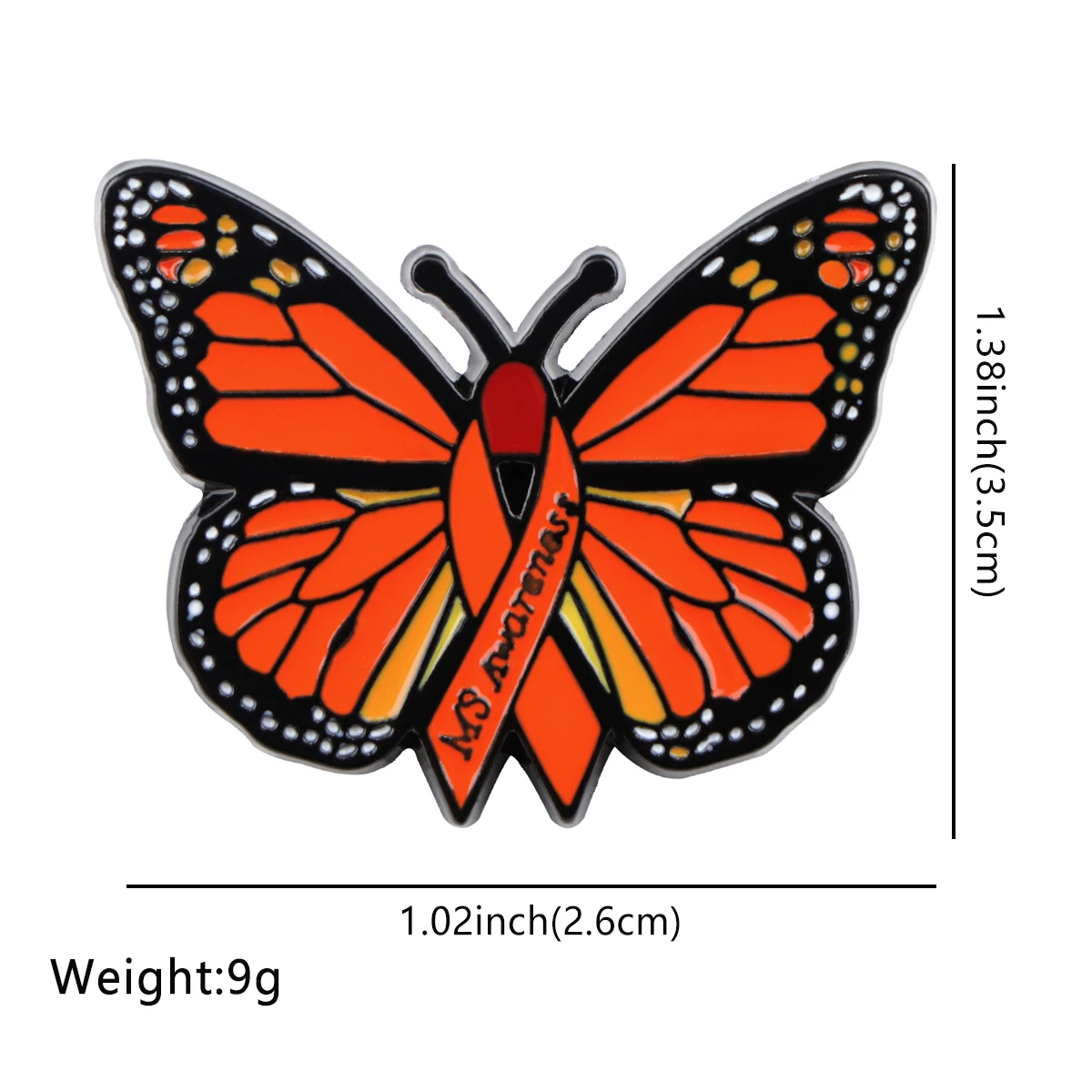 Beautiful Orange Butterfly Enamel Pins Cartoon Brooch Clothes Backpack Lapel Badges Fashion Jewelry Accessories Friends Gifts