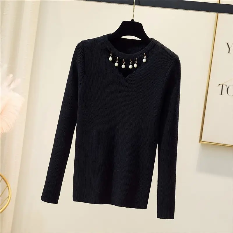 

Spring Autumn Slim Simplicity V Neck Elegant Pullovers Long Sleeve Solid All-match Fashion Sweaters Casual Korean Women Clothing