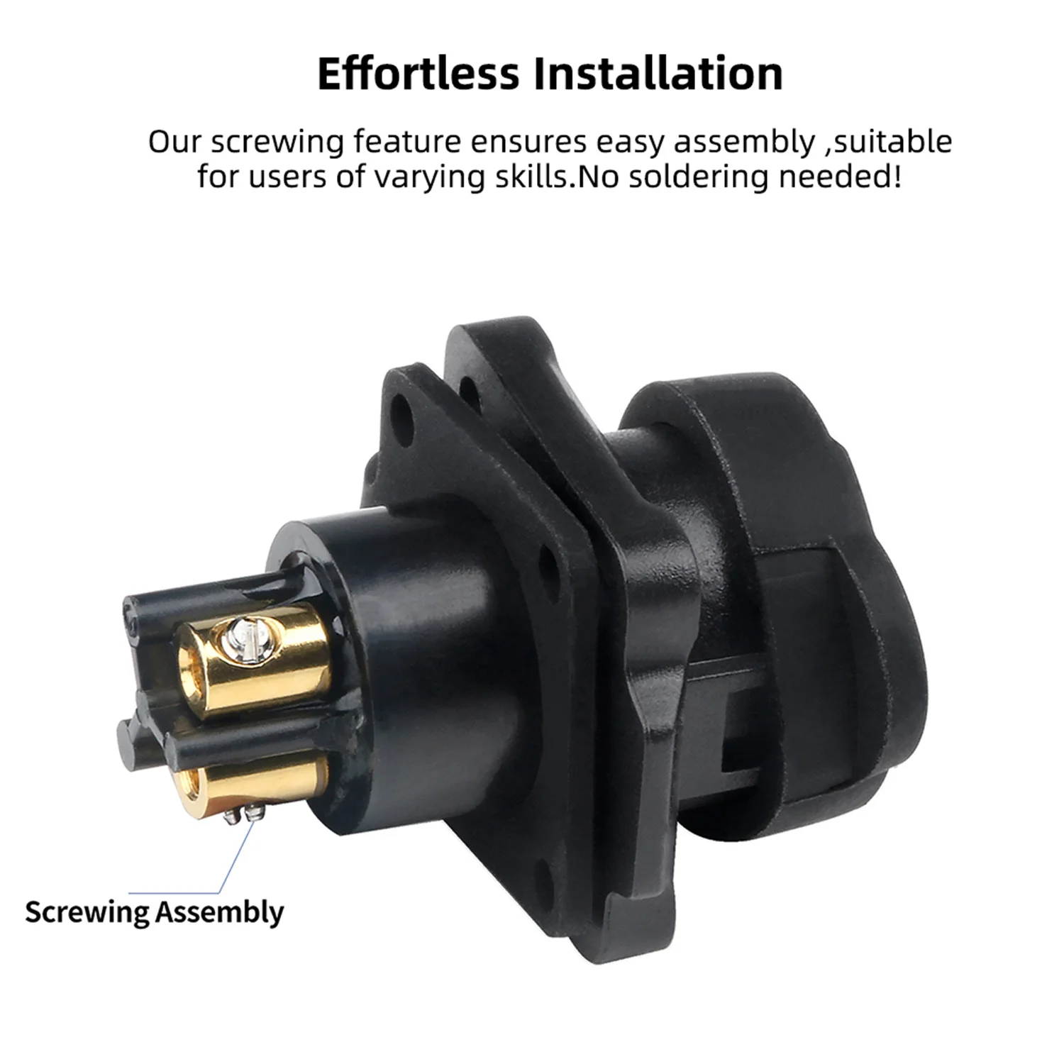 CNLINKO LP12 3 Pin Screw Locking Plastic Waterproof Connector for LED Lighting Outdoor Stage Solar Panel Industrial Machinery
