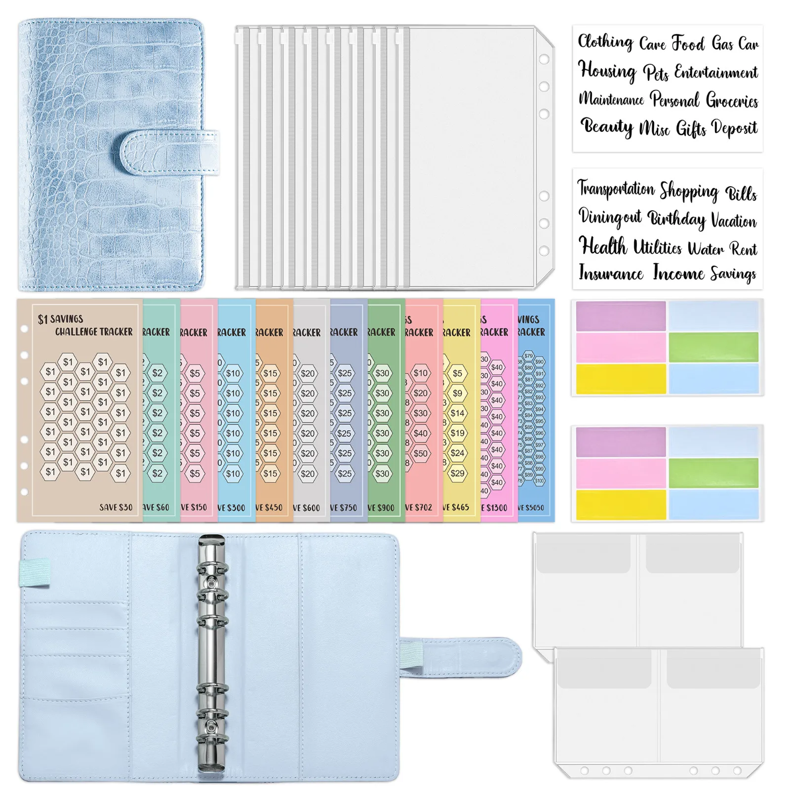 Personalized Budget Binder Money Saving Binder With Zipper Envelopes Cash Envelopes And Expense Budget Sheets For Budgeting