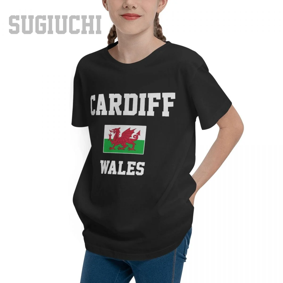 Unisex Youth Boy/Girl Wales Cymru Cardiff Capital T-shirt Kids tshirt tee 100% Cotton T Shirt o-neck short sleeve Children