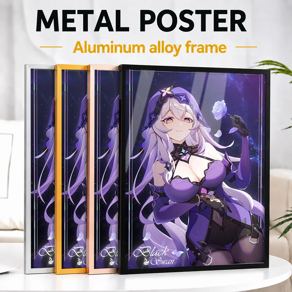 Honkai Star Rail Black Swan Framed Metal Print Customized Hero Tribute Wall Art Perfect Within Game Room As Gamer Collectors