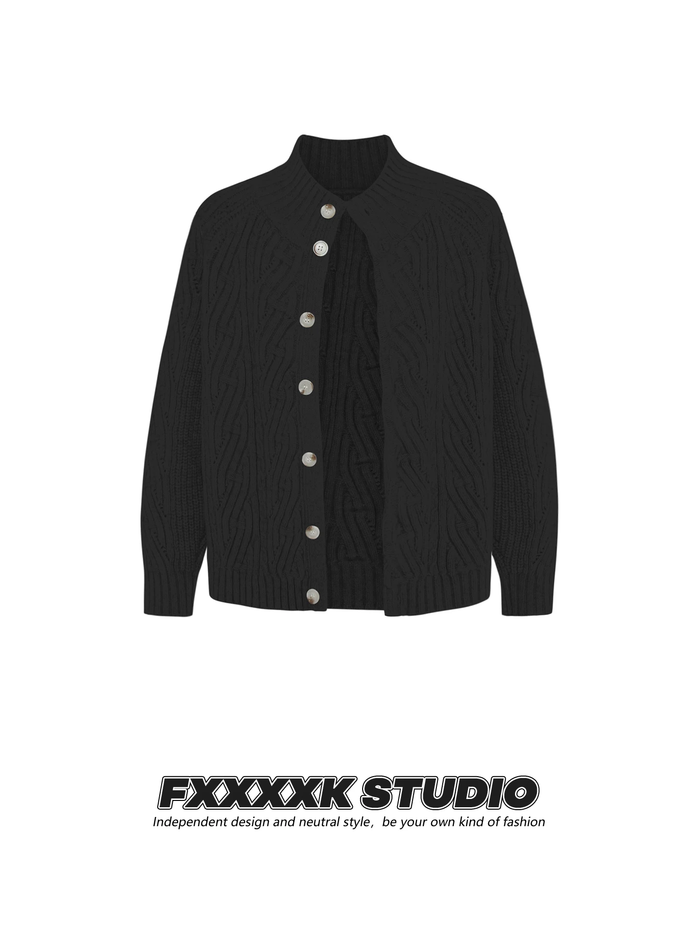 

Мужской вязаный кардиган FXK в американском ретро-стиле на пуговицах, повседневная верхняя одежда, модный бренд, зимний, с длинными рукавами