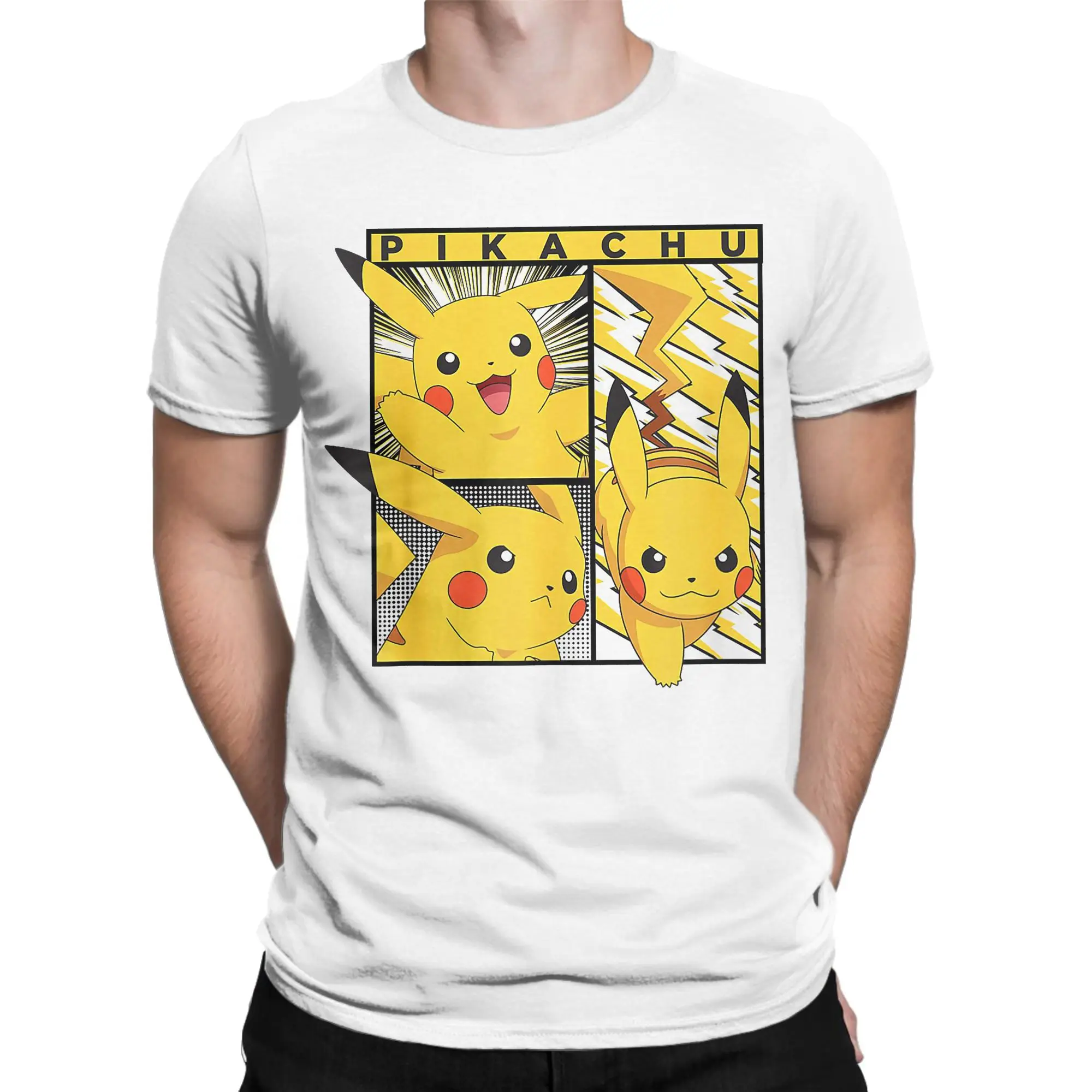 

2025 Fashion Anime Pocket Monsters Men's T-shirts Bulbasaur Cartoon Casual Short Sleeve T-shirt Round Neck Clothing Street Top