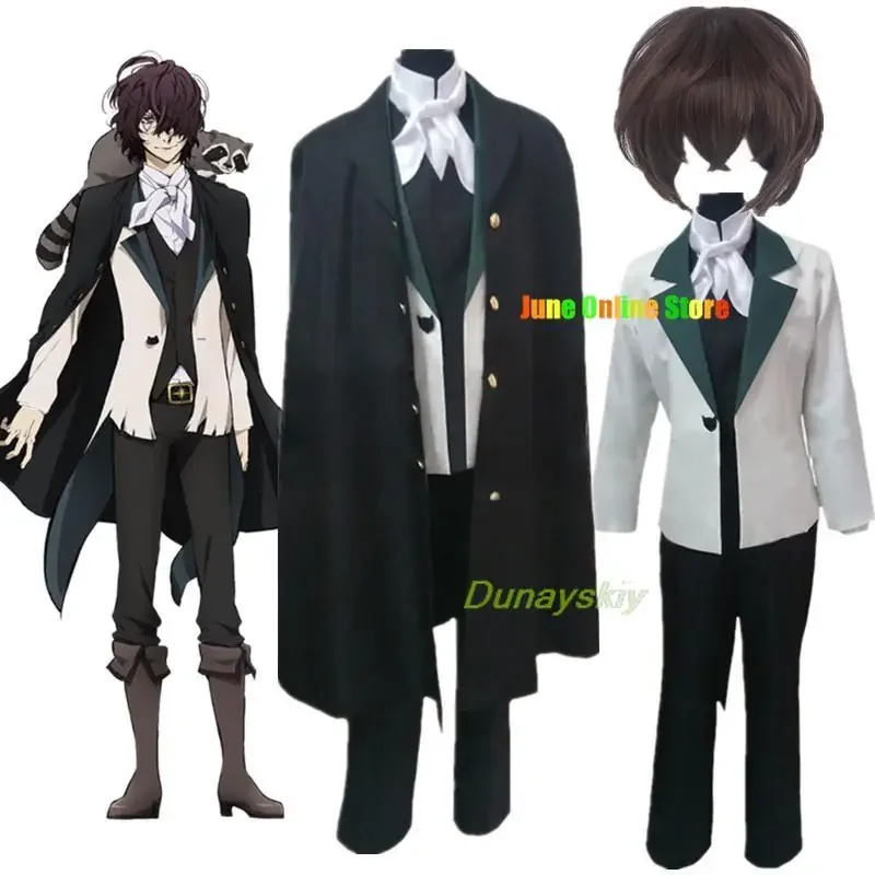 Anime Bungo Stray Dogs Edgar Allan Poe Cosplay Costume Detective Uniform Windbreaker Coat Man Carnival Party Swallowtail Suit