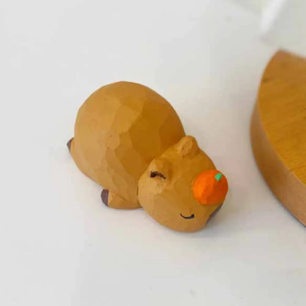 LLavero de simulación de Capybara para niños, figura de adorno de animales de Capybara tallado, modelo de dibujos animados lindo, juguetes para niños