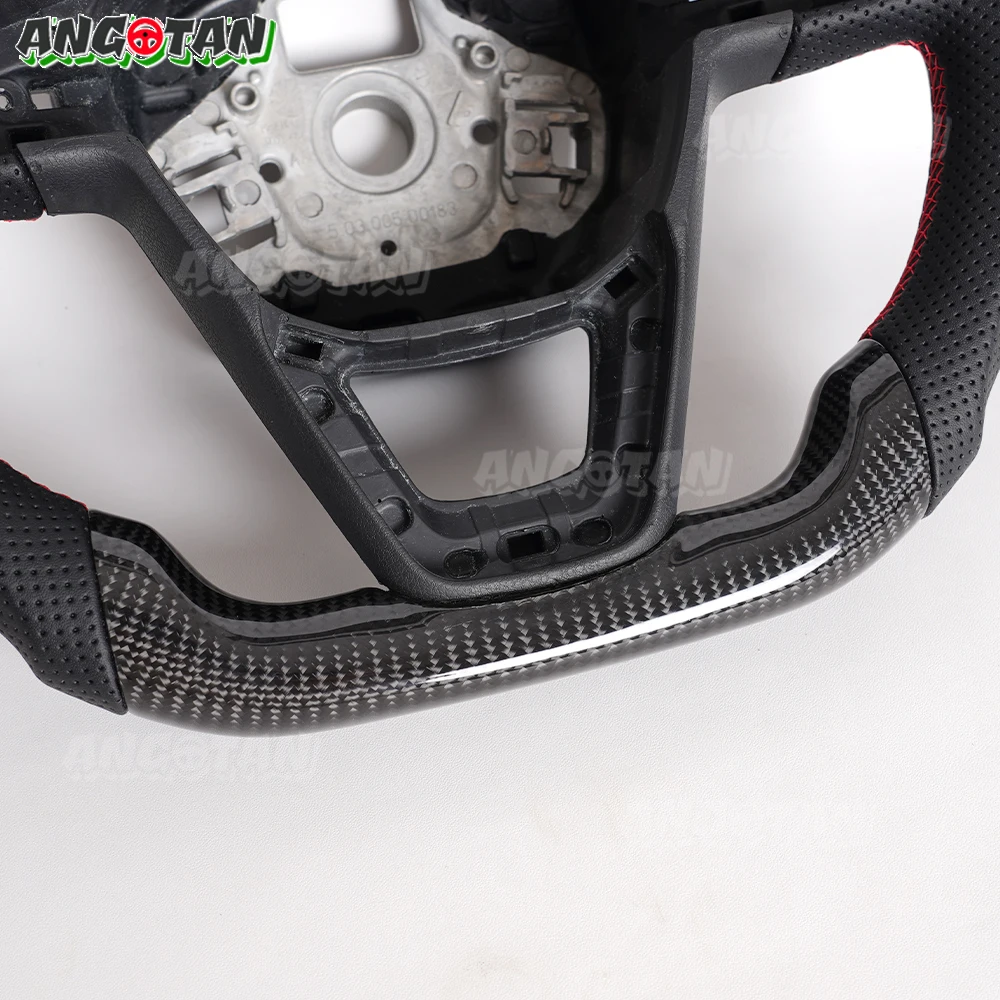 Real Carbon Fiber Steering Wheel For Seat Leon FR Cupra 5F MK3 MK4 Ibiza FR 6F Arona Ateca Leon ST 2013-2020 Leather Steering view 6