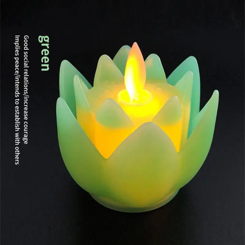 Lotus Lamp In Front Of The TempleLED Night Light Colorful Lotus Light Pay Tribute To The Electronic Candle Lamp LED Decor Light